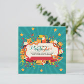 マルディグラスカーニバルパーティの招待状 招待状 (スタンド正面)