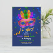 マルディグラスカーニバルパーティの招待状 招待状 (スタンド正面)