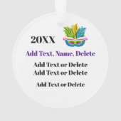 マルディグラスカーニバルマスカレード オーナメント (裏面)