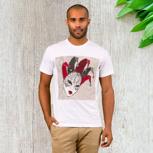 マルディグラスカーニバルマスクメンズTシャツ Tシャツ