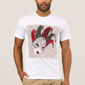 マルディグラスカーニバルマスクメンズTシャツ Tシャツ (正面)