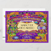 マルディグラスカーニバル招待状 招待状 (正面/裏面)