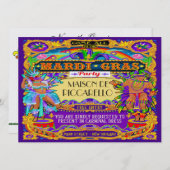 マルディグラスカーニバル招待状 招待状 (正面/裏面)