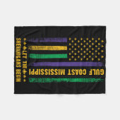 マルディグラスガルフコーストミシシッピフルーアデリス米国 フリースブランケット (正面(横))