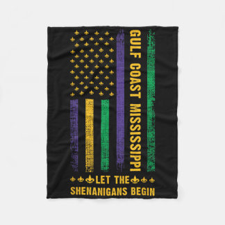 マルディグラスガルフコーストミシシッピフルーアデリス米国 フリースブランケット