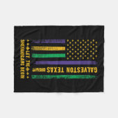 マルディグラスガルベストンテキサス州フルーアデリスアメリカンF フリースブランケット (正面(横))