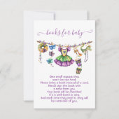 マルディグラスガールクロースラインの本ベビー 招待状 (正面)