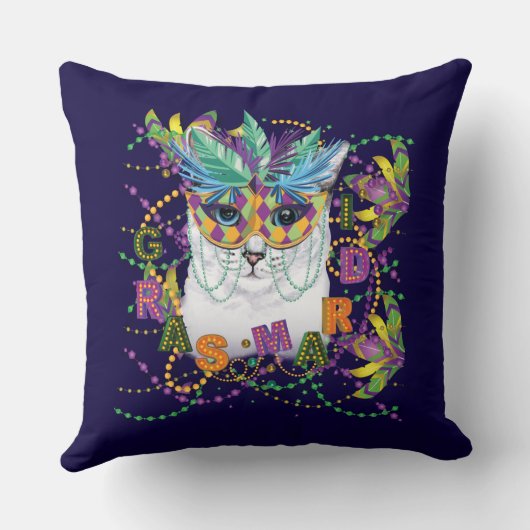 マルディグラスキャットおもしろい、マルディグラス クッション (裏面)