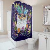 マルディグラスキャットおもしろい、マルディグラス シャワーカーテン (インサイチュ)
