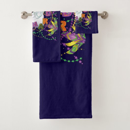 マルディグラスキャットおもしろい、マルディグラス バスタオルセット (インサイチュ)