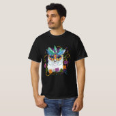 マルディグラスキャットおもしろい、マルディグラス Tシャツ (正面フル)