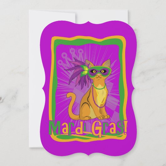 マルディグラスキャット招待状 招待状 (裏面)