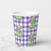 マルディグラスキングケーキゲーターとギンガム紙カップ 紙コップ (右)