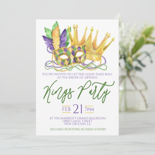 マルディグラスキングスパーティの招待状 招待状 (スタンド正面)