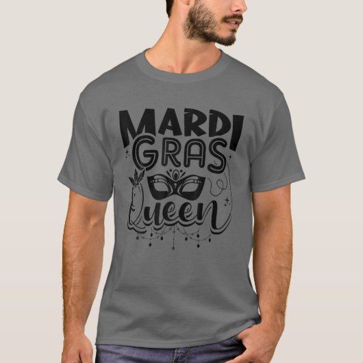 マルディグラスクイーンおもしろい Tシャツ (正面)