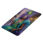 マルディグラスクイーンインコスチュームフェザー&ビーズ文字 マグネット (左側)