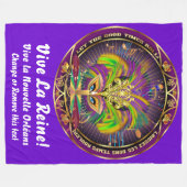 マルディグラスクイーン1ブランケット30"x40" 50"x60" 60"x80" フリースブランケット (正面(横))