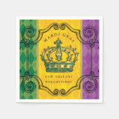 マルディグラスクラウンファミリー名 スタンダードカクテルナプキン (正面)