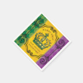 マルディグラスクラウンファミリー名 スタンダードカクテルナプキン (角)