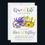 マルディグラスクレ誕生日招待状 招待状<br><div class="desc">Krewe of (あなたの名前を入力!)すべての雹誕生日女の子!このマルディ素晴らしグラ祝スの季節に任意のタイプのイベントへの招待!</div>