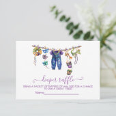 マルディグラスクロステスラインおむつラッフルカード 招待状 (スタンド正面)