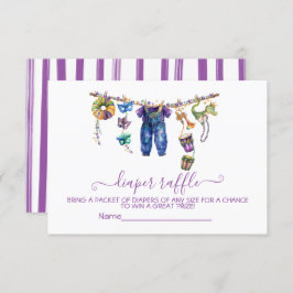 マルディグラスクロステスラインおむつラッフルカード 招待状