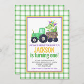 マルディグラスクロワゲーターケーキファースト誕生日 招待状 (正面/裏面)