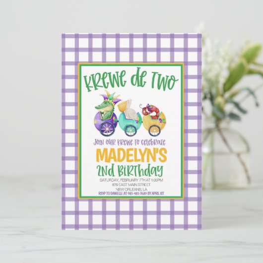 マルディグラスクロワセカンド誕生日招待状 招待状 (スタンド正面)