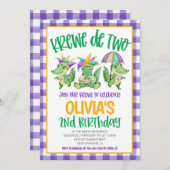 マルディグラスクロワセカンド誕生日招待状 招待状 (正面/裏面)