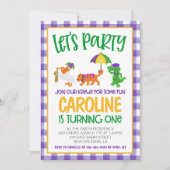 マルディグラスクロワファースト誕生日招待状 招待状 (正面)