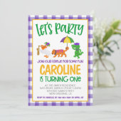 マルディグラスクロワファースト誕生日招待状 招待状 (スタンド正面)