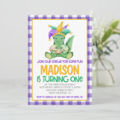 マルディグラスクロワファースト誕生日招待状 招待状 (スタンド正面)