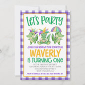 マルディグラスクロワファースト誕生日招待状 招待状 (正面)