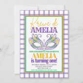 マルディグラスクロワファースト誕生日ANY AGE 招待状 (正面)