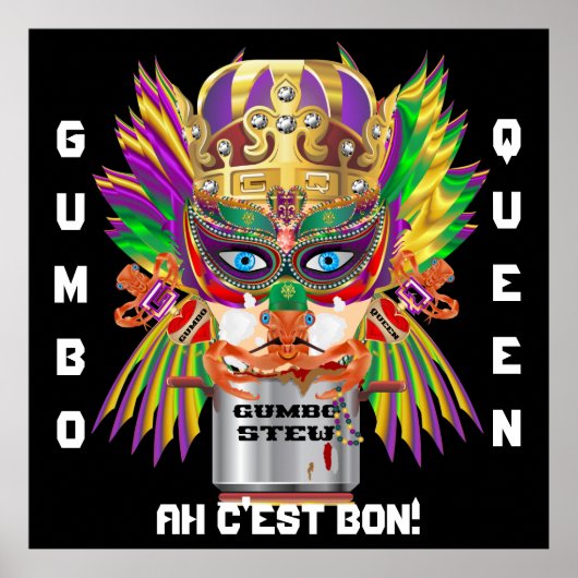 マルディグラスグムボクイーンビューヒントお願い ポスター (正面)