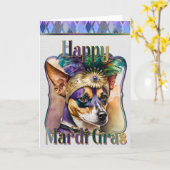 マルディグラスグリーティングカードマルディグラステリア カード (黄色い花)