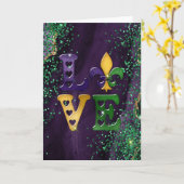 マルディグラスグリーティングカードマルディグラスラブ カード (黄色い花)