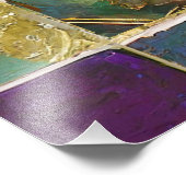 マルディグラスグリーンと金ゴールド羽カラフルマスク フォトプリント (角)