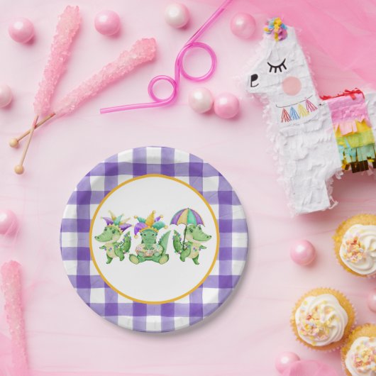 マルディグラスゲーターパーティー紙プレート ペーパープレート (パーティー)