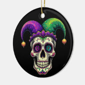 マルディグラスコスチュームシュガースカルカーニバルニューオーリーン セラミックオーナメント (左)