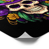 マルディグラスコスチュームシュガースカルカーニバルパーティーメンズ ポスター (角)