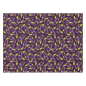 マルディグラスゴールデンパープルマスクグリーンフェザー テーブルクロス (正面(横))