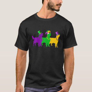 マルディグラスゴールデンレトリエバードッグビーズジェスおもしろいテル Tシャツ