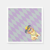 マルディグラスゴールデンレトリバー スタンダードカクテルナプキン (正面)