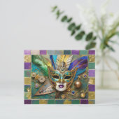 マルディグラスサードアイセラミック金ゴールドフェザーマスク シーズンポストカード (スタンド正面)