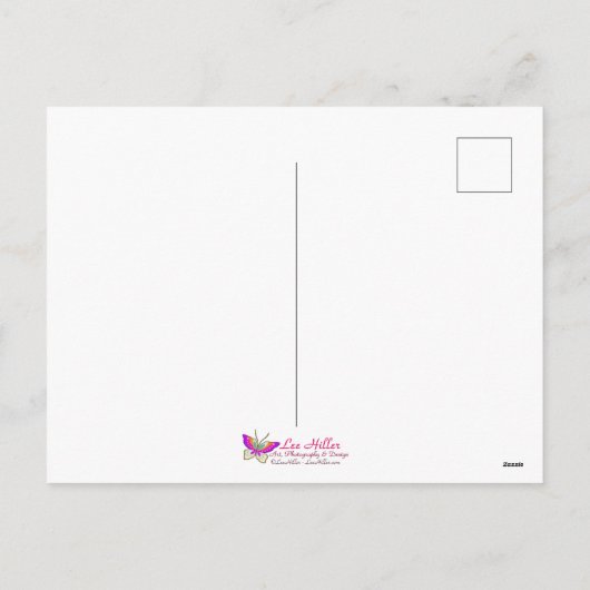 マルディグラスサードアイセラミック金ゴールドフェザーマスク シーズンポストカード (裏面)