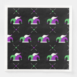 マルディグラスジェスターハットパターンナプキン