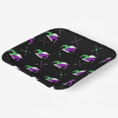 マルディグラスジェスターハットパターンプレート ペーパープレート (傾斜あり)