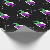 マルディグラスジェスターハットラッピング紙 ラッピングペーパー (角)
