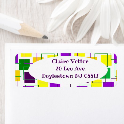 マルディグラススクウェアとアウトライン ラベル (インサイチュ)